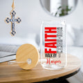 Personalizada Fe Cristiana Nombre 20 oz Esmerilado Claro Vaso de Cristal con Tapa y Pajita Cumpleaños Religioso Bautizo Regalo para la Familia Amigos Cristianos