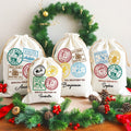 Sello personalizado de Navidad Entrega especial Bolsa de regalo de lona de cordón con nombre Fiesta de Nochebuena para niños Amigos Familia
