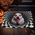 Alfombrilla antideslizante para puerta con nombre personalizada Halloween Diseño de perro terrorífico Regalo de Halloween para los amantes de los perros