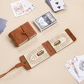 Personalizado portátil grabado texto PU cuero tablero de Cribbage con jugar a las cartas y la cuerda elástica de viaje al aire libre juego regalo de cumpleaños para la familia amigos
