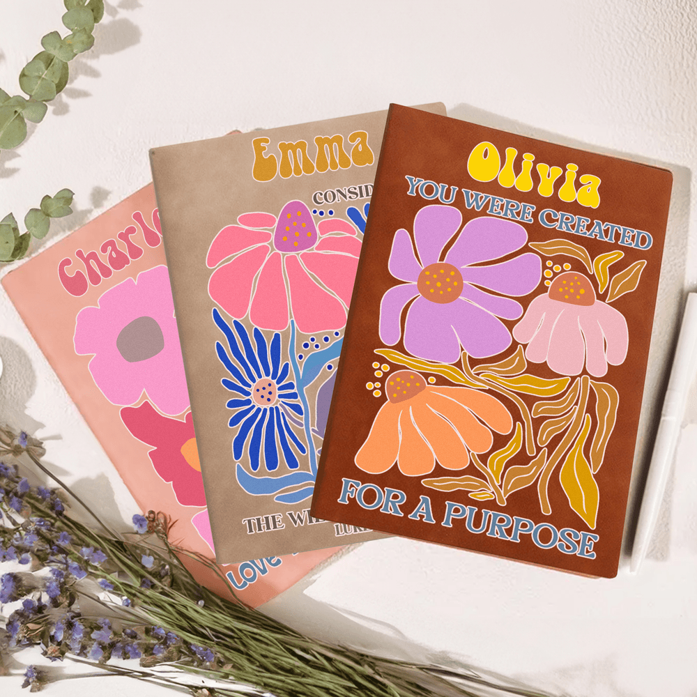 Personalizada Biblia Floral PU Cuaderno de cuero con nombre Cumpleaños Aniversario Regalo religioso para la familia Amigos Cristiano