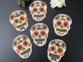 Dia de los Muertos Halloween Skull Bead Coasters Set of 6