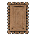 Double Trim Black Scalloped Jute Rug 4 x 6 ft