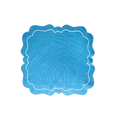 Double White Edge 100% Linen Blue Placemat