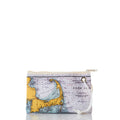Cape Cod Nautical Chart Wristlet Handmade in Maine from Recycled Sails