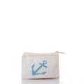 Navy Anchor Everyday Carry Mini Pouch Handmade in Maine from Recycled Sails