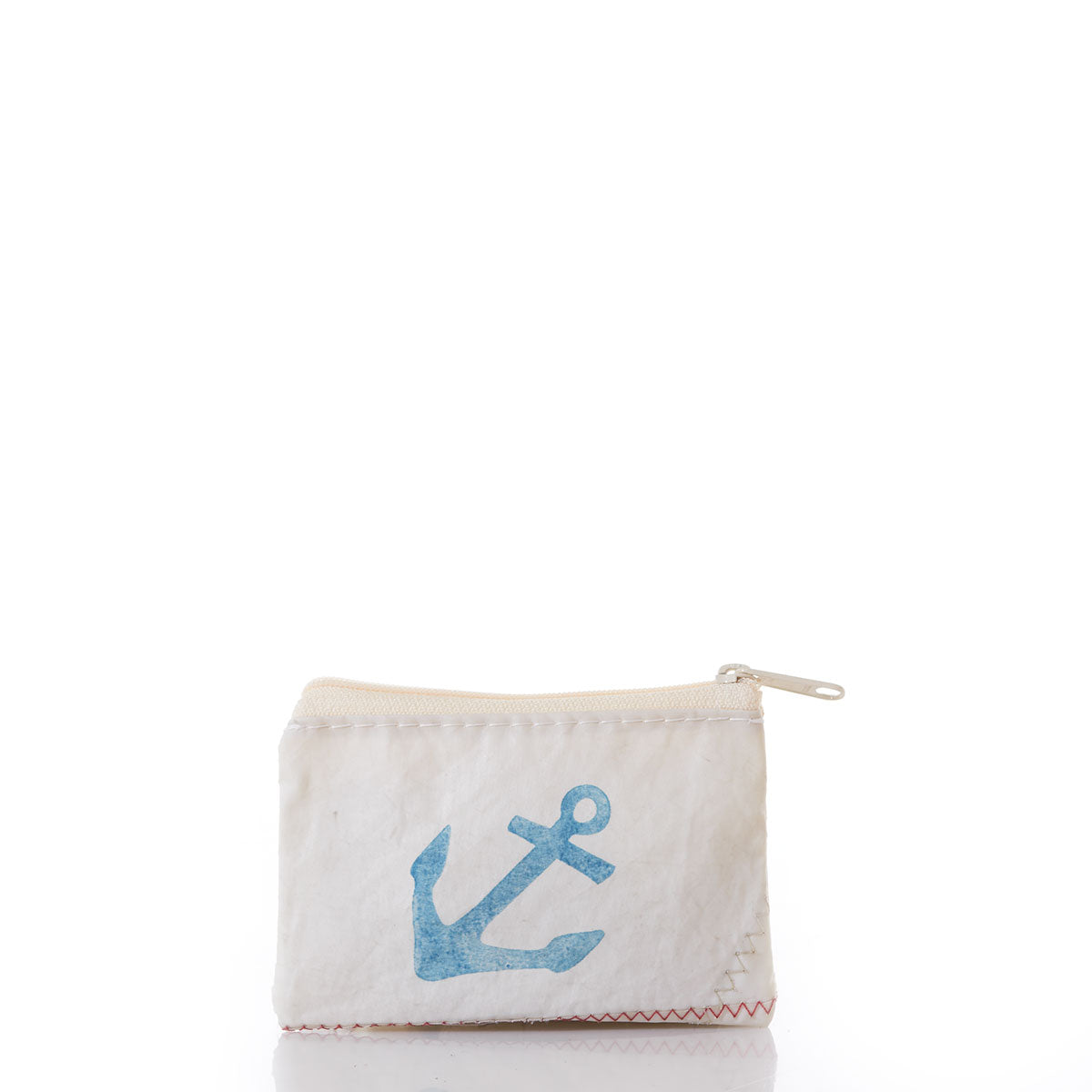 Navy Anchor Everyday Carry Mini Pouch Handmade in Maine from Recycled Sails