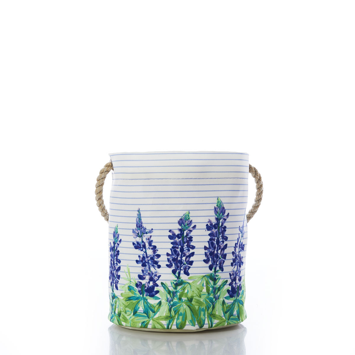 Lupine Sailor Stripe Bucket Handmade in Maine from Recycled Sails
