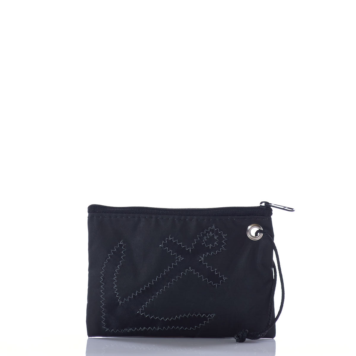 Black-on-Black Anchor Wristlet Handmade in Maine from Recycled Sails