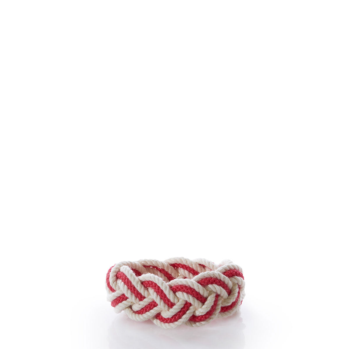 Nantucket Knotworks Racing Stripes Bracelet - Nantucket Red/Natural Handmade in Maine from Recycled Sails