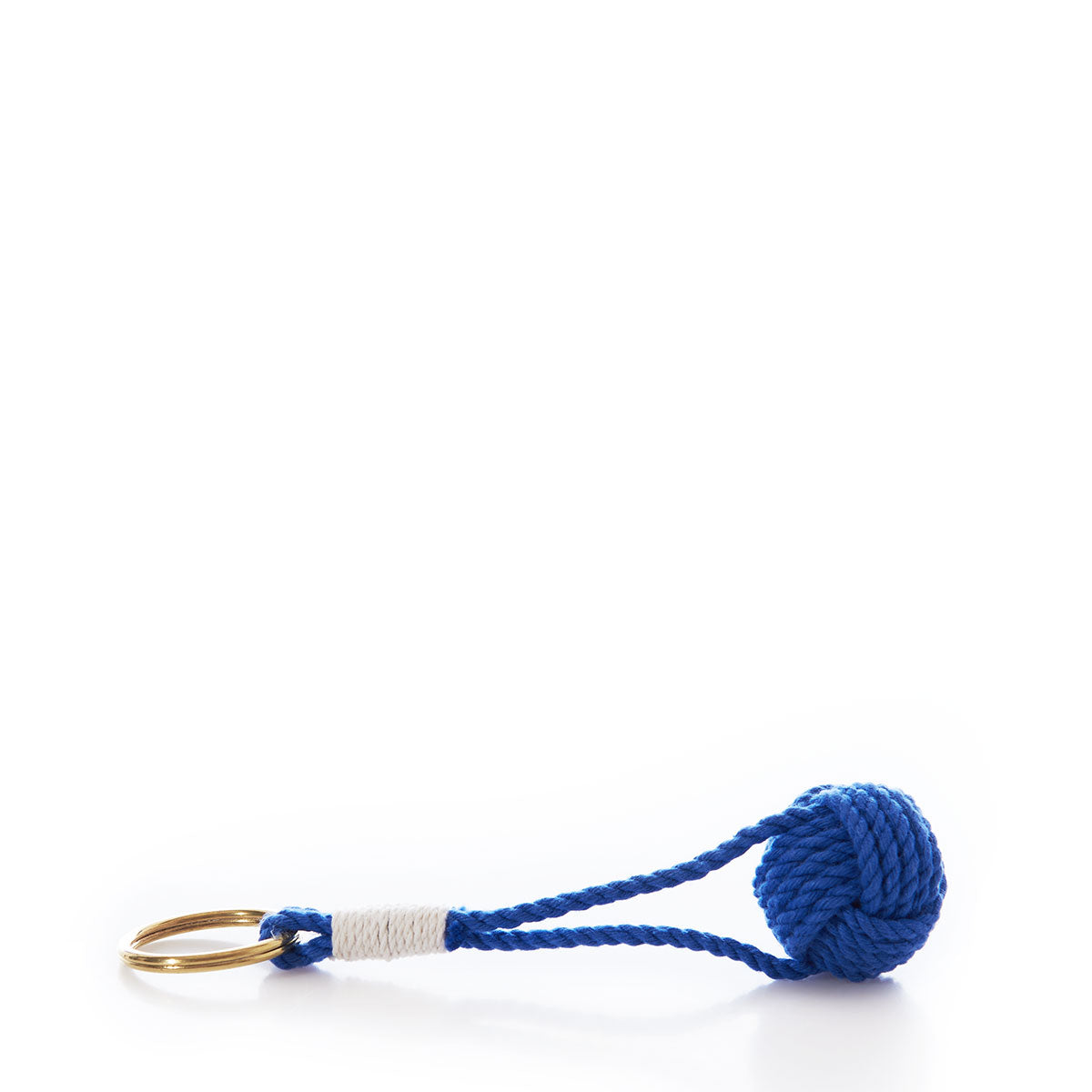 Monkey's Fist Keychain-Cobalt Handmade in Maine from Recycled Sails