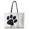 Paw Print Large Tote Handmade in Maine from Recycled Sails