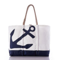 Navy Anchor Ogunquit Beach Tote Handmade in Maine from Recycled Sails