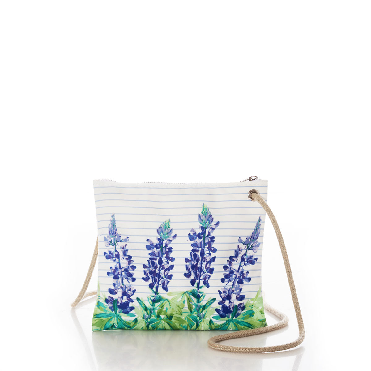Lupine Sailor Stripe Slim Crossbody Handmade in Maine from Recycled Sails