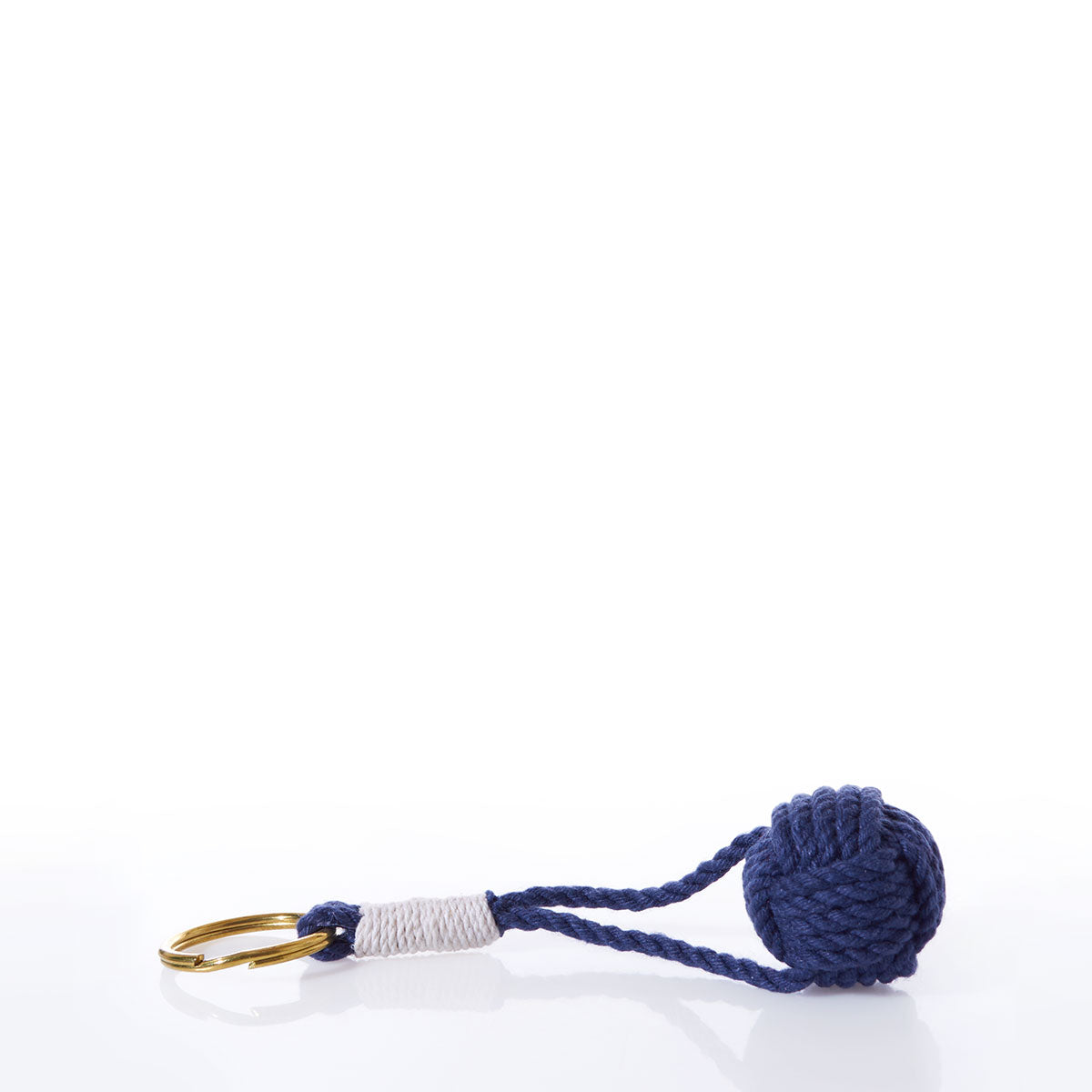 Monkey's Fist Keychain-Navy Handmade in Maine from Recycled Sails
