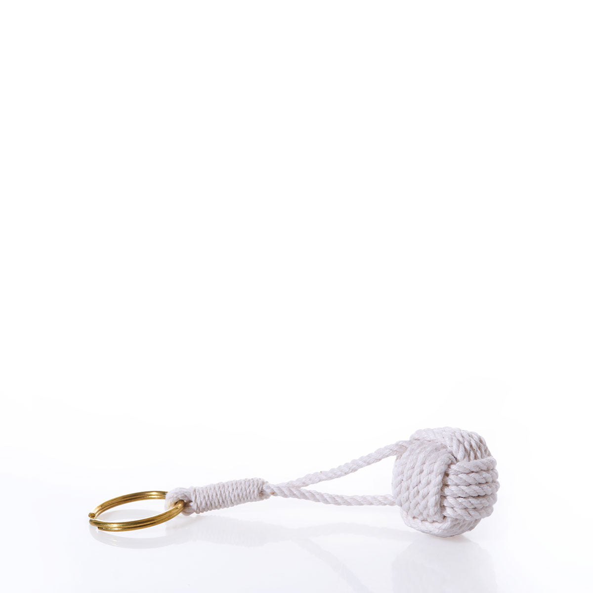 Monkey's Fist Keychain-Natural Handmade in Maine from Recycled Sails