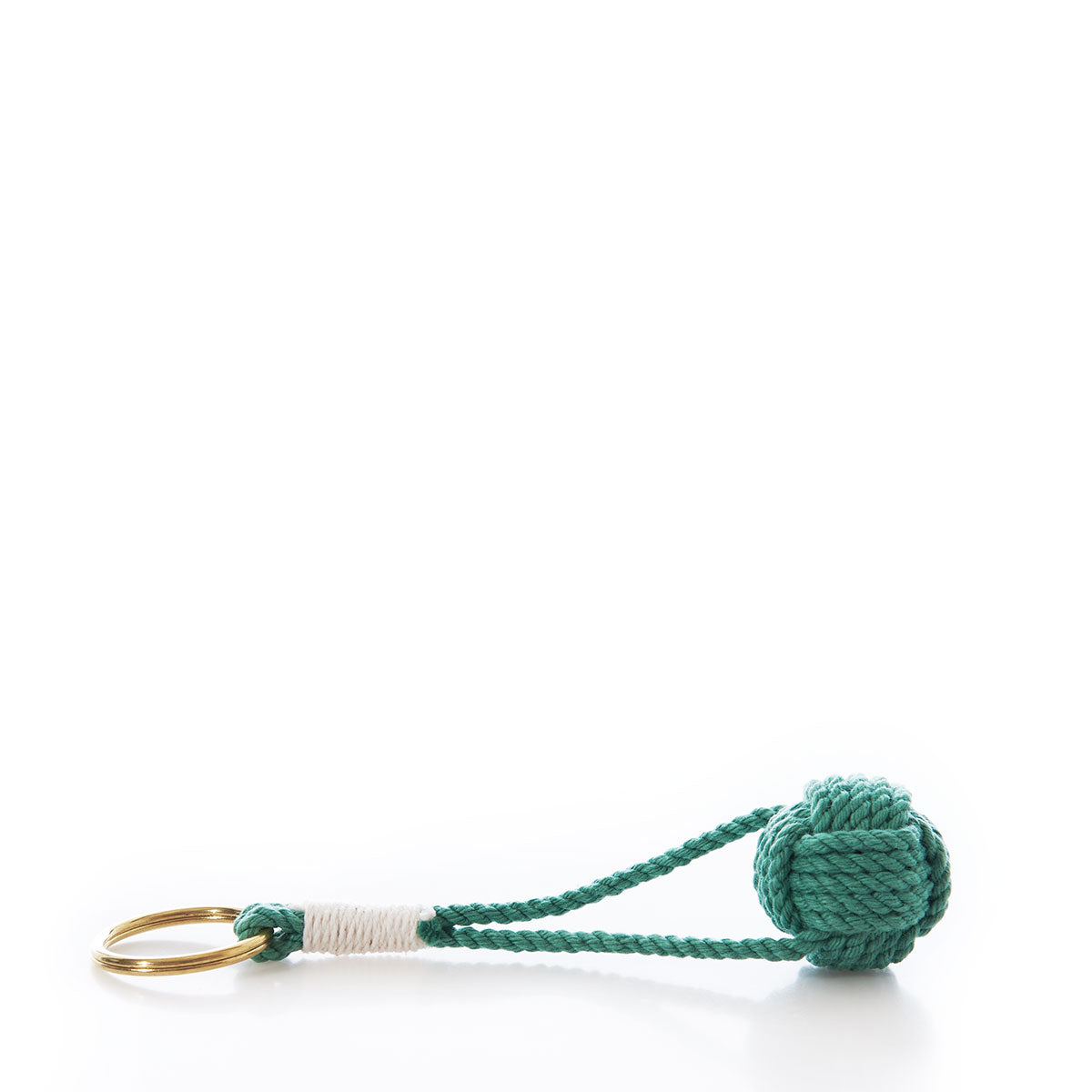 Monkey's Fist Keychain-Green Handmade in Maine from Recycled Sails