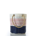 Red Mariner Stripe Beverage Bucket Bag Handmade in Maine from Recycled Sails