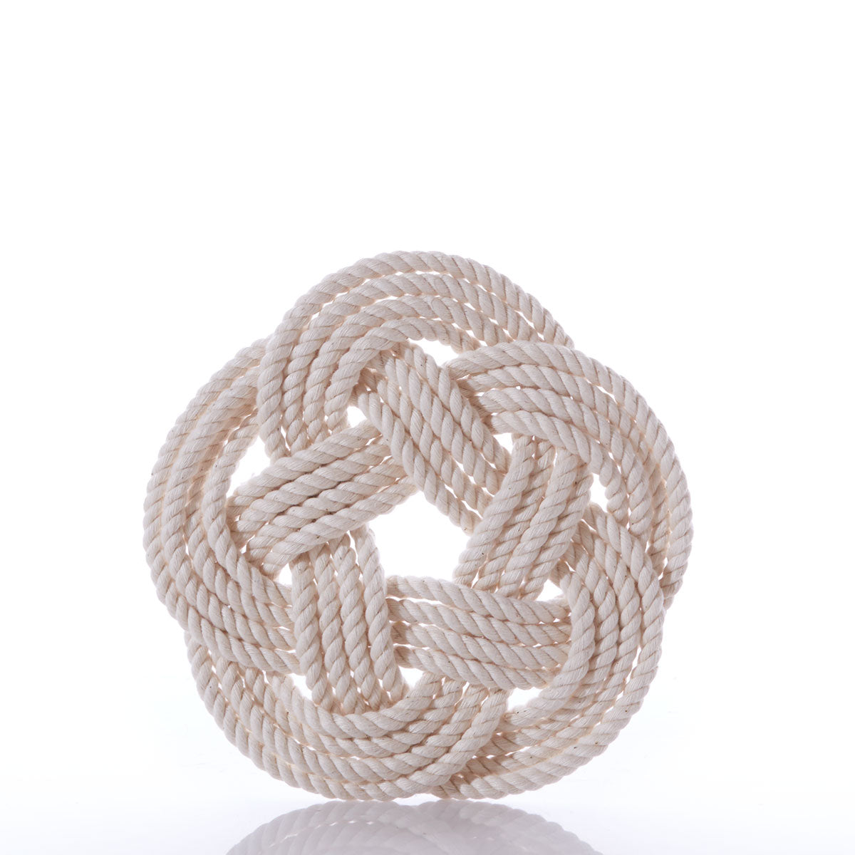 Nautical Sailor Knot Trivet-Natural Handmade in Maine from Recycled Sails