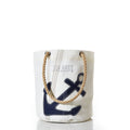 Navy Anchor Beverage Bucket Bag Handmade in Maine from Recycled Sails