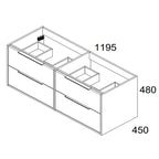BATHME TWO Conjunto Mueble de Baño Completo 120 cm Negro