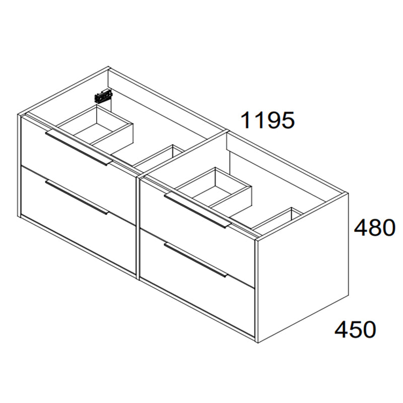 BATHME TWO Conjunto Mueble de Baño Completo 120 cm Negro