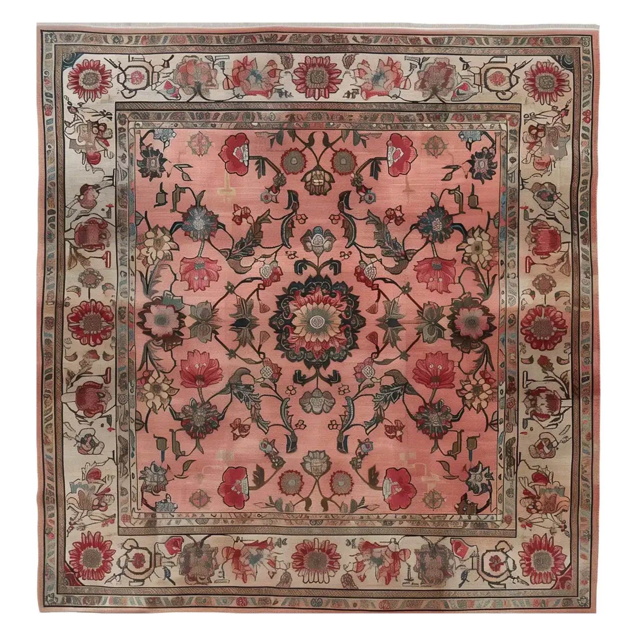 Dusky Blossom Knotted Wool Rug