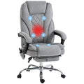 Massage Office Chair, Heated Reclining Computer Chair with Adjustable Height and Footrest, Gray