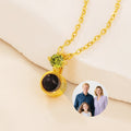 Personalizada Birthstone Foto Proyección Collar Dainty Joyería Aniversario Cumpleaños Memorial Regalo para las mujeres