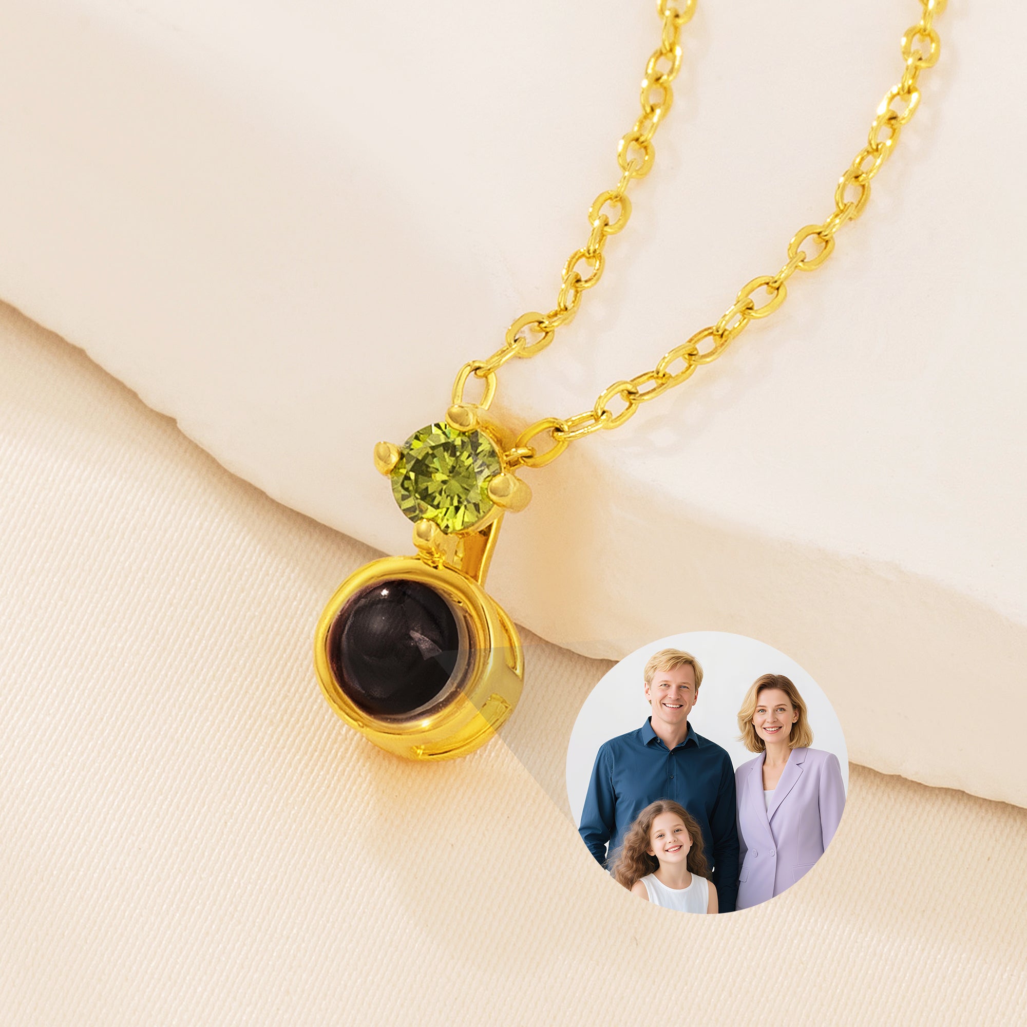 Personalizada Birthstone Foto Proyección Collar Dainty Joyería Aniversario Cumpleaños Memorial Regalo para las mujeres