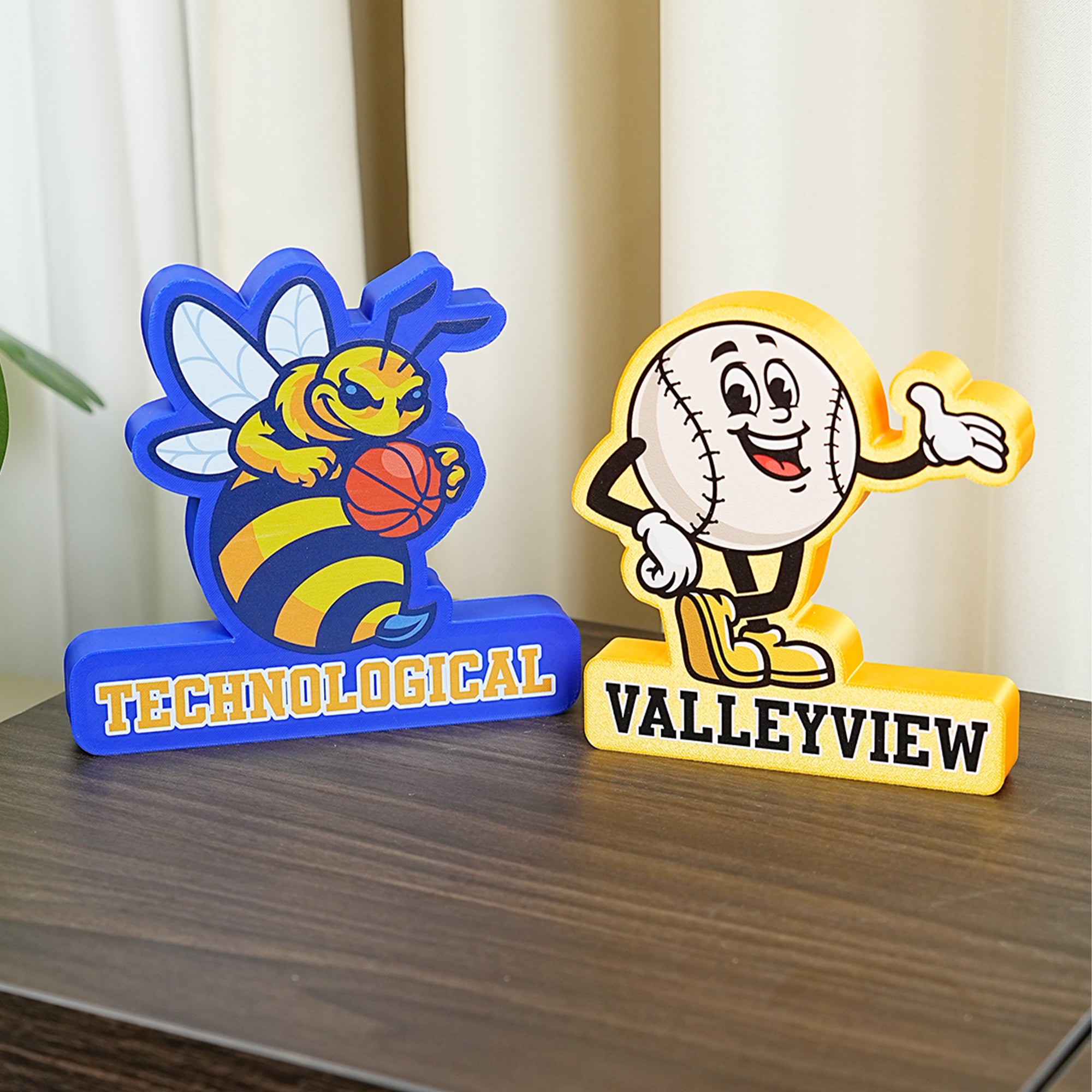 Personalizada en 3D de impresión Nombre de la mascota Placa Espíritu Escolar Decoración de la habitación Regalo de graduación para el estudiante
