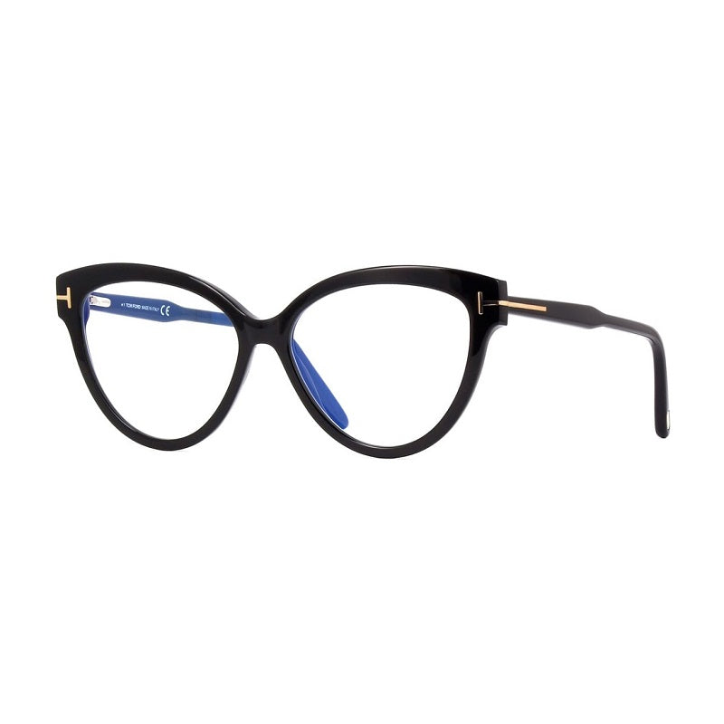 Tom Ford Black Cat-Eye Acetate Eyeglasses — Black