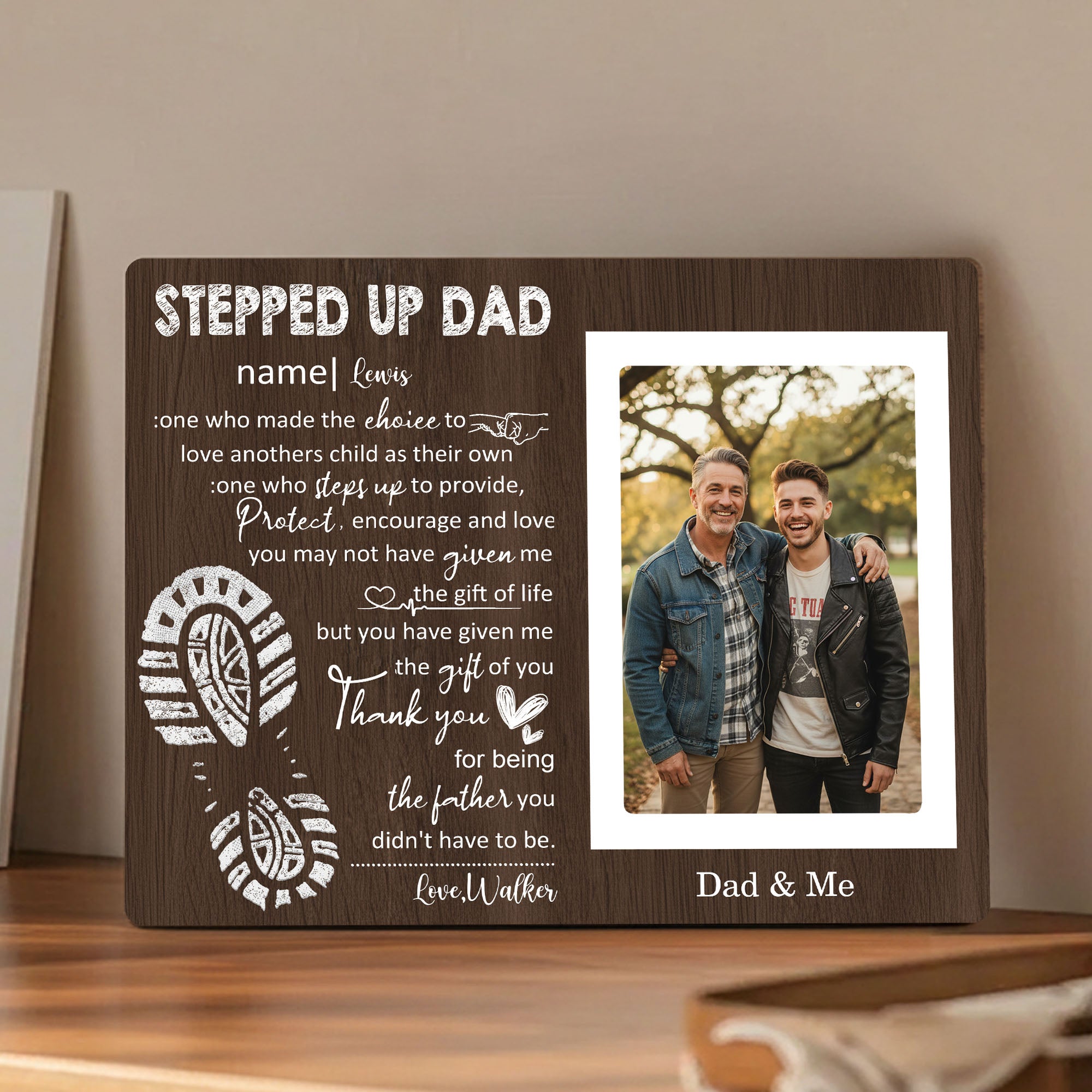 Adorno personalizado con nombre y texto para el Día del Padre Regalo de cumpleaños para la familia del padrastro