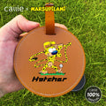 Marsupilami clásico de cola larga personalizado Etiqueta de bolsa para tee de golf con nombre Palo de golf Regalo de cumpleaños para jugadores de golf | Callie × Marsupilami