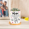 Maceta de cerámica con nombres de niños 1-6 en acuarela personalizada con base de bambú Regalo del Día de la Madre para mamá
