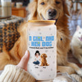 Vaso de vidrio esmerilado de 20 oz con tapa y pajita Personalizado A Girl and Her Dogs Have Unbroken Bond Diseño de dibujos animados en 3D Regalo de cumpleaños para los amantes de las mascotas