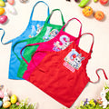 Set de delantal y gorro de cocina con nombre y bolsillo, personalizados y con iniciales de conejito, ajustable, regalo de Pascua para niños y niñas.