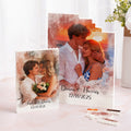 Rompecabezas de ladrillos personalizados con foto de grupo en estilo acuarela con nombre y fecha Regalo de San Valentín Cumpleaños Aniversario para pareja