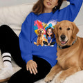 Personalizada 3D Cartoon Perro y Niña Camiseta Sudadera Cumpleaños Adopción Aniversario Regalo para Madres Perro Dog Lovers