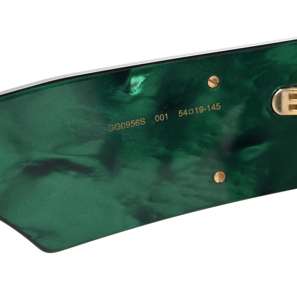 Gucci Acetate Square Frame Sunglasses GG0956S Green Black
