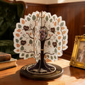 Árbol genealógico de madera personalizado Calendario de cumpleaños Ornamento con foto y nombres de texto Decoración del hogar Regalo de Navidad para la familia
