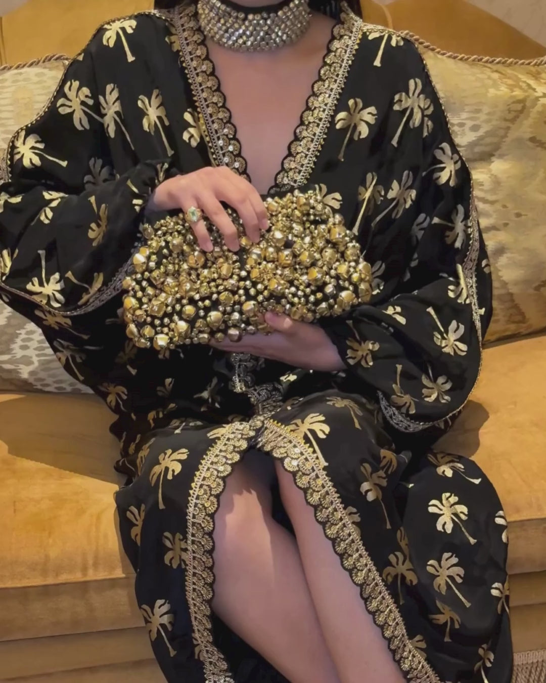 The Jhoom Bobbi Bag (Gold) By KYNAH, Luxury Indian Fashion & Bridal Wear