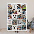 Collage personalizado de 14 fotos de familia Manta suave para el hogar Decoración Cumpleaños Día de la Madre Regalo para la familia