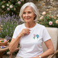 Personalizada Multicolor Bordado Flor de Nacimiento 100% Algodón Camiseta Sudadera Sudadera con capucha Uso Diario Regalo de Cumpleaños para Mamá Abuela