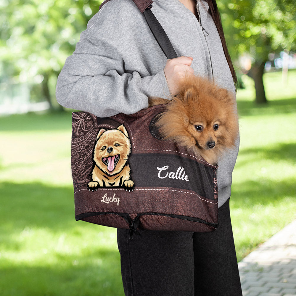 Personalizada Vintage de dibujos animados de mascotas hombro bolsa de transporte con el nombre de la bolsa de cumpleaños Aniversario de regalo para los amantes del perro del gato