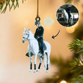 Llavero acrílico personalizado con foto de equitación Decoración del hogar Regalo de Navidad Cumpleaños para entusiastas de la equitación