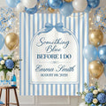 Personalizado Algo Azul Antes de Hacerlo Rayas Telón de fondo con nombre y fecha Significativo Singles Party Regalo para Novia Hermana Novia