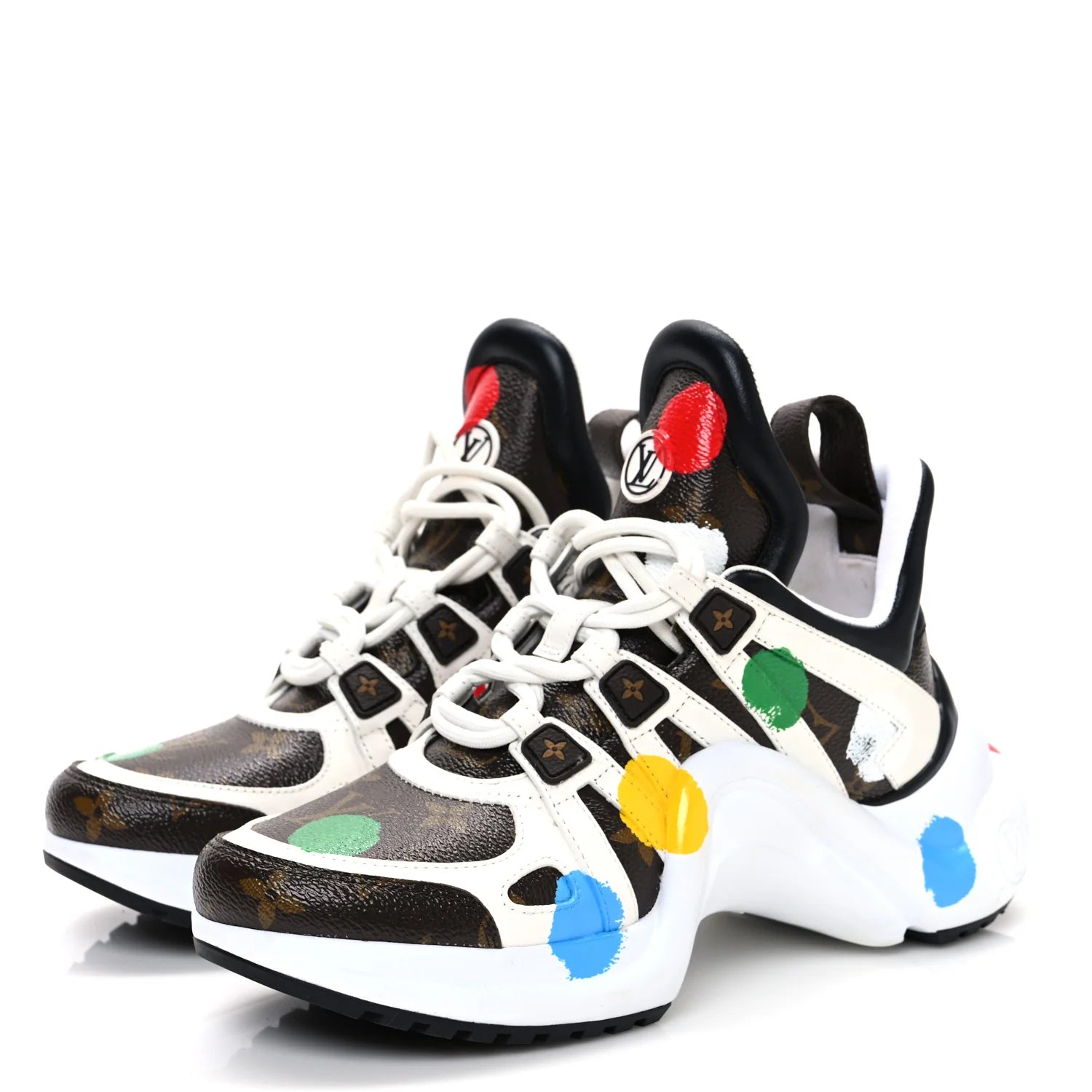 Louis Vuitton LV X YK Calfskin Monogram Dots Monogram Archlight Sneakers White