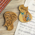 Guitarra Personalizada Flor de Nacimiento Mariposa Nombre de la Guitarra de Madera Caja de Almacenamiento con 3 Púas Regalo de Cumpleaños para Amantes de la Música Guitarristas
