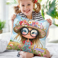 Funda de cojín personalizada con el nombre de la chica de las flores Decoración para el hogar Regalo de cumpleaños para niñas amigas